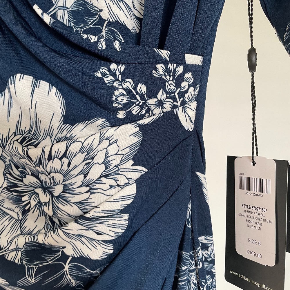 New with tags Adrianna Papell side ruched dress - Picture 5 of 9